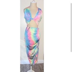 Hit Miami styles Two piece tie-dye Tank and skirt
